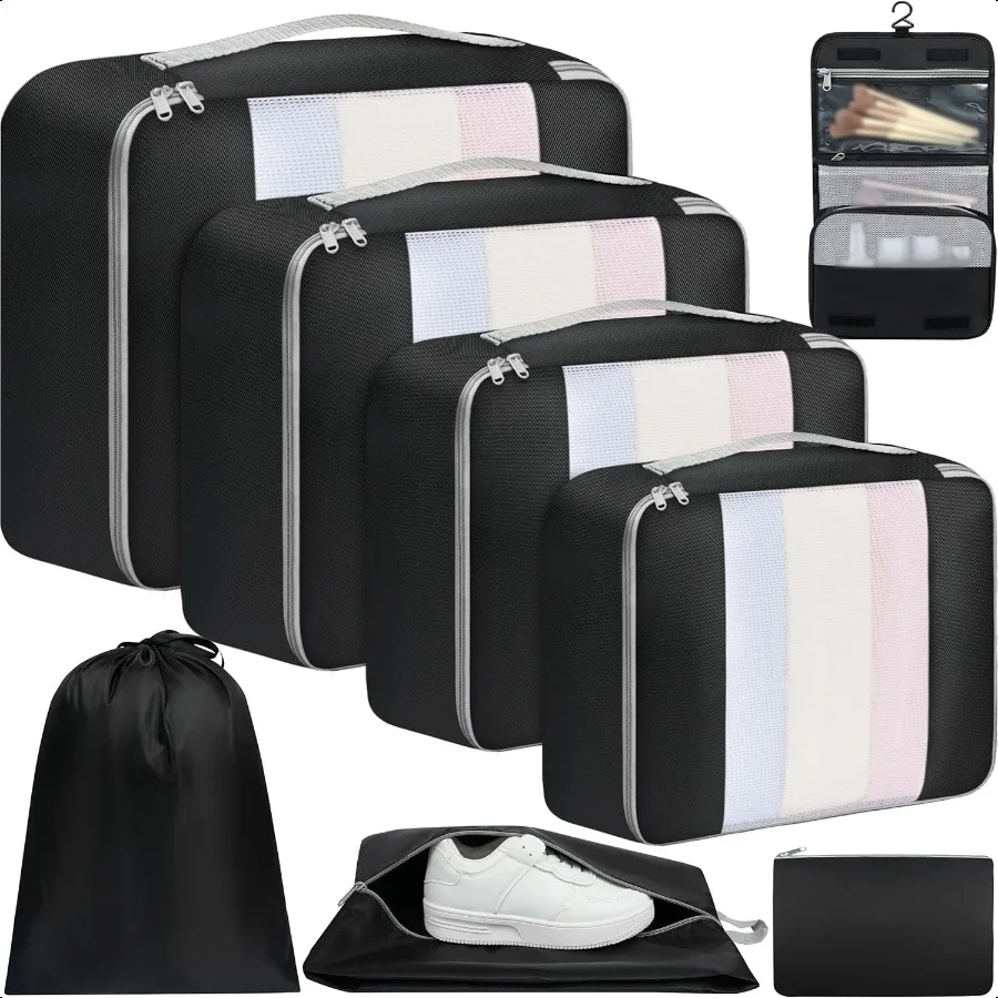 

BAGAIL 6 Set 8 Set 10 Set Packing Cubes Various Sizes Packing Organizer for Travel Accories Lage Carry On Suitcase