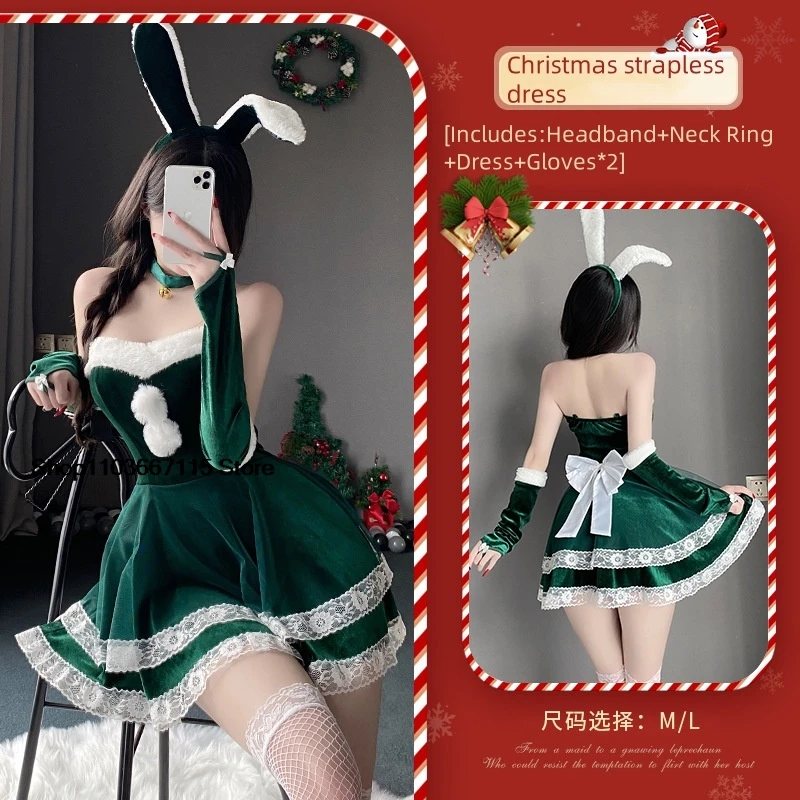 Red Sexy Christmas Lingerie Women See Through Bodysuit Open Bra Tights Xmas Cosplay Hollow Costumes Crotchless Jumpsuit