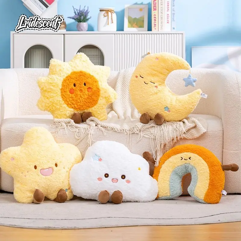 

Super Cute Emoji Plush Pillow Star Moon Weather Stuffed Toy Nap Cushion for Dorm Office Bedroom