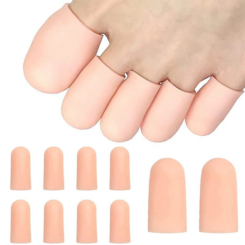 10pcs/5Pairs Silicone Toe Cap Protector Cover Thumb Sleeve Corn Blisters Pain Relief Gel Toe Tube Bunion Correction Foot Care