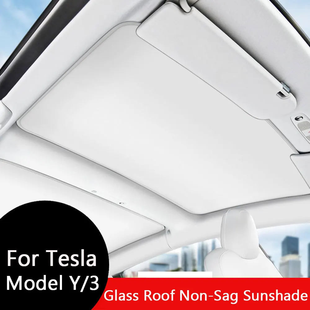 Dla Tesla Model 3 2017-2023 Szyberdach Upgrade Ice Cloth Buckle Sun Shades Szklany dach Przedni tylny świetlik