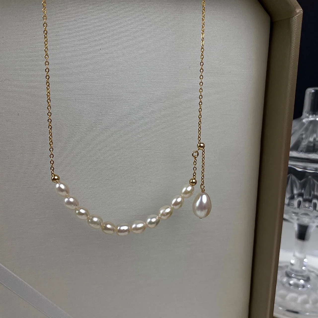 100% Natural Bright Freshwater Pearl 14K Gold Filled Ladies Adjustable Necklace Promotion Jewelry For Women Birthday Gifts