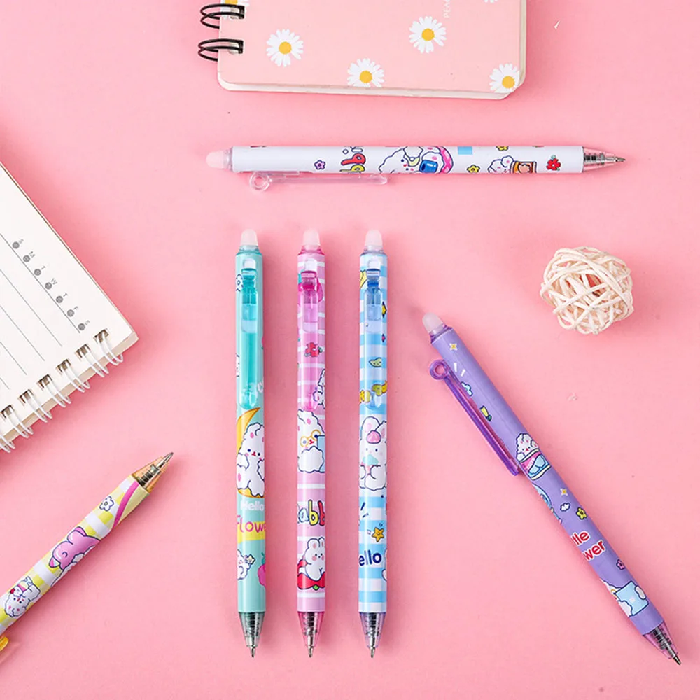 erasable ballpoint pen kawaii Cartoon Erasable Gel Pen and Pen Refills Hand Washable Pen school accessories for girls