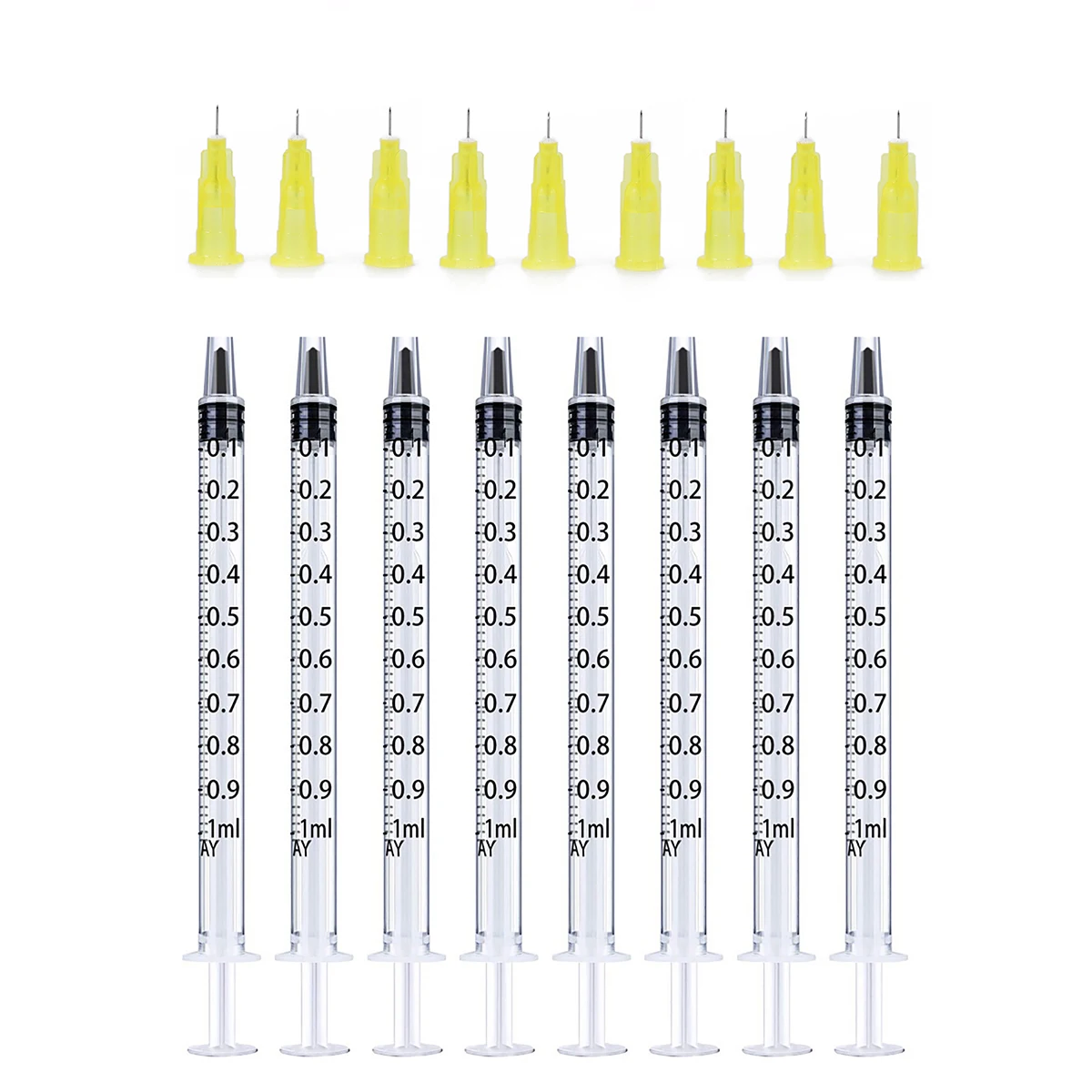 

1ml Syringes + 30G 4MM Injection Needles Drawing Needles Injection Tool Sharp Pointed Needles Disposable Needle for meso