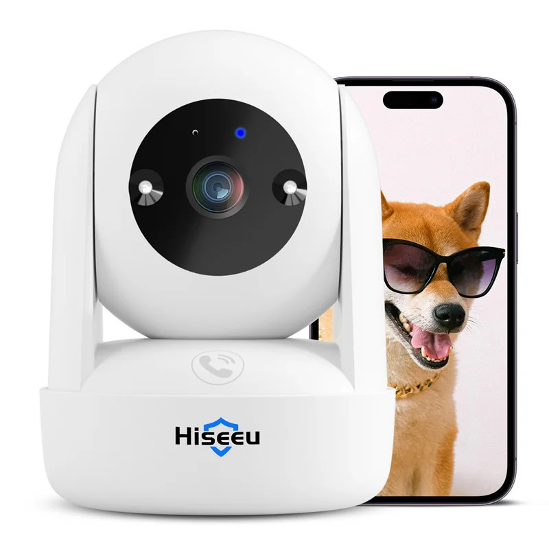 Hiseeu CB2 Indoor 3MP Wireless PTZ Camera Intelligent Night Vision Motion Tracking Two-way Audio One-click SOS Call for Home&Eld