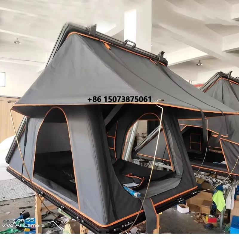 Wholesale Garbau Aluminum Roof Tent Best Outdoor Camping Car Rooftop Triangular Hard Shell Oxford Fabric Four-Season Quick
