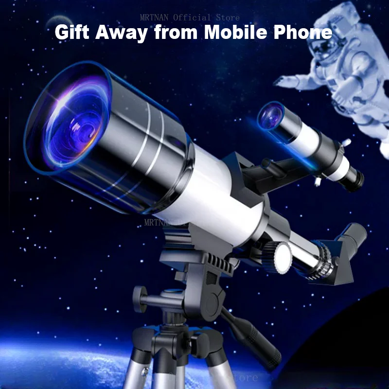 150X Zoom HD Professional Astronomical Telescope 70mm Aperture Refractor Powerful Monocular Long Range Space Moon