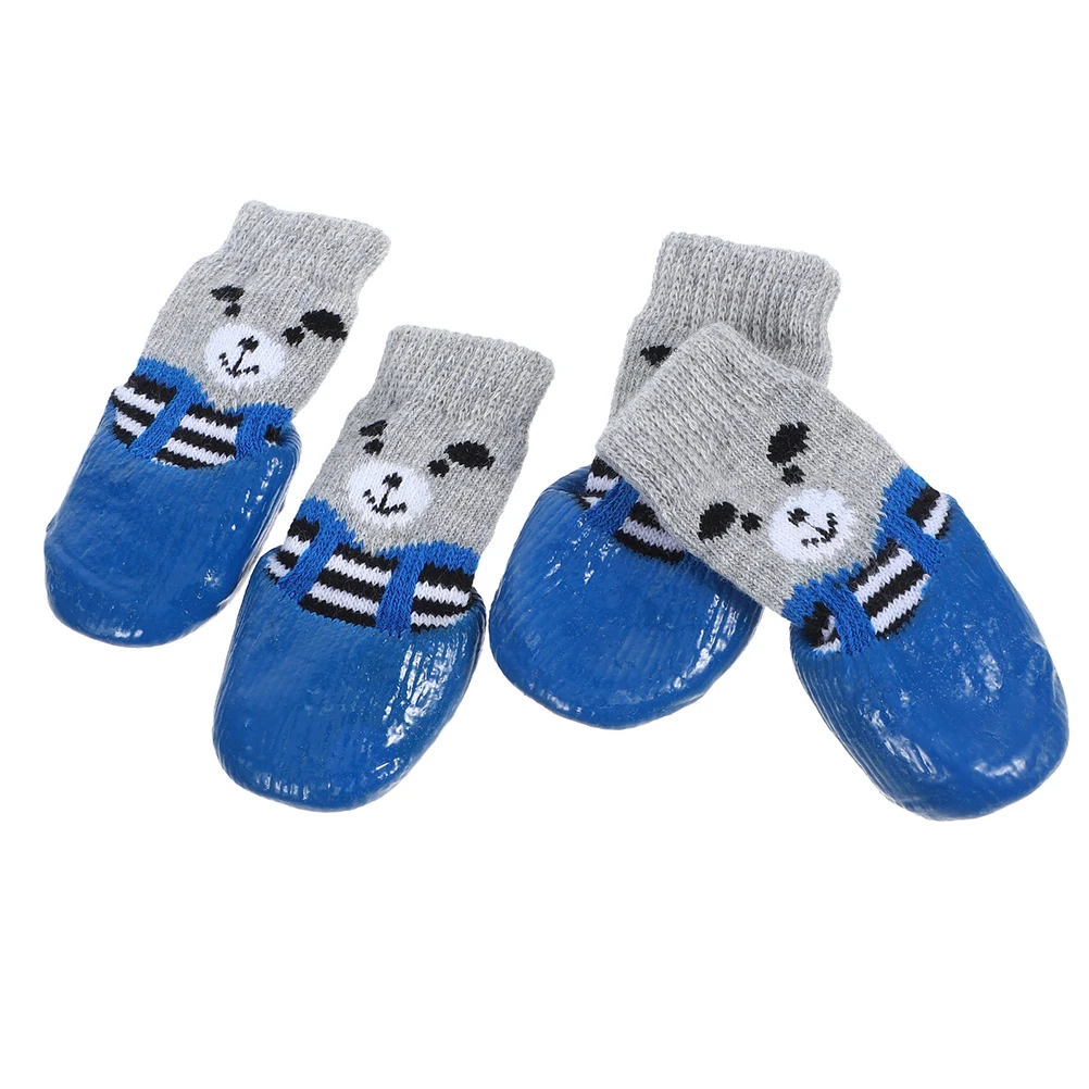 

4 Pcs Waterproof and Anti-slip Shoes Socks Animal Paw Nail Pet Cotton Dog Foot Protector