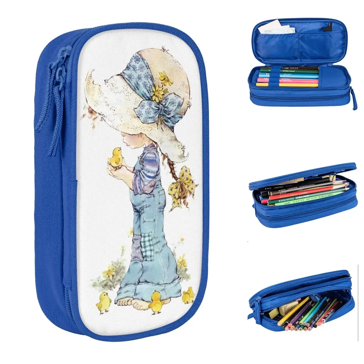 

Sarah Kay With Chick Pencil Cases Classic Pen Box Bags Student Large Storage Students School Gift Pencilcases