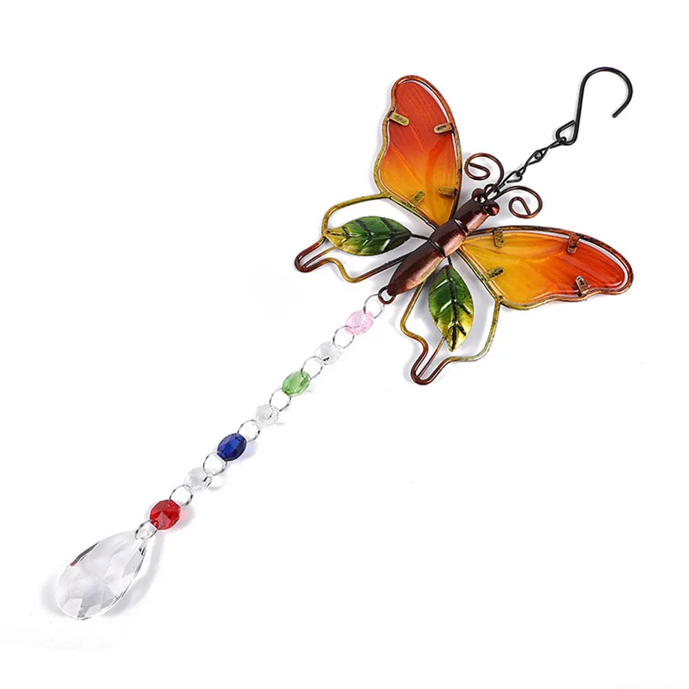 

White Crystal Pendant for Garden Durable Safe Yard Adornment Butterflies Hanging Hanging Decor Decor
