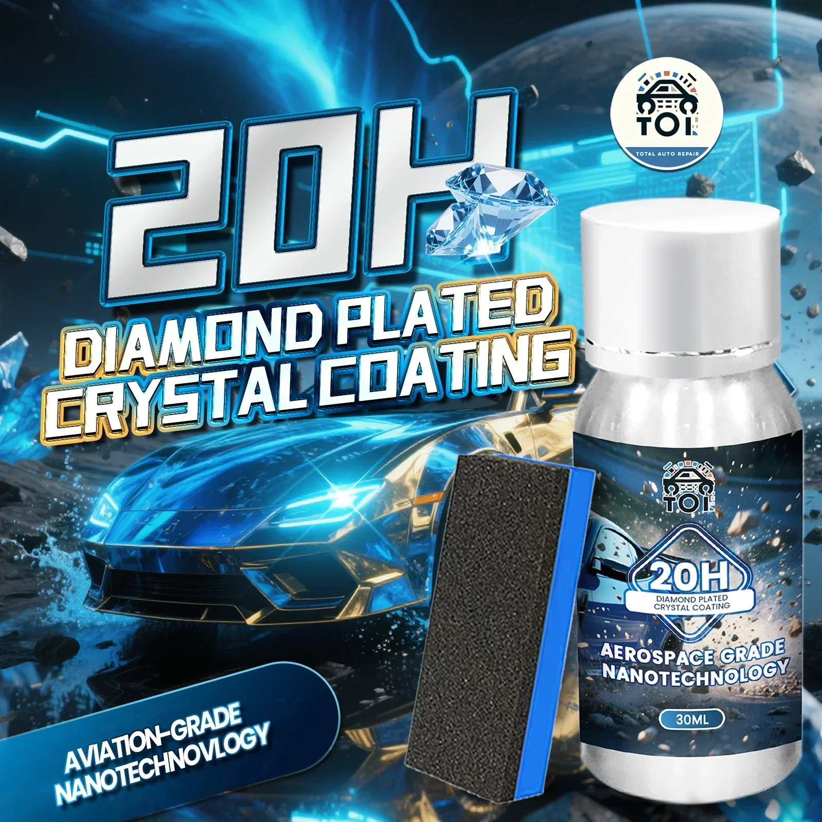 3pcs DIAMOND PLATEDCRYSTAL COATNG 20H With self Healing and UV TrackTechnology Car Detailing Professionals 10+Years of Protectio