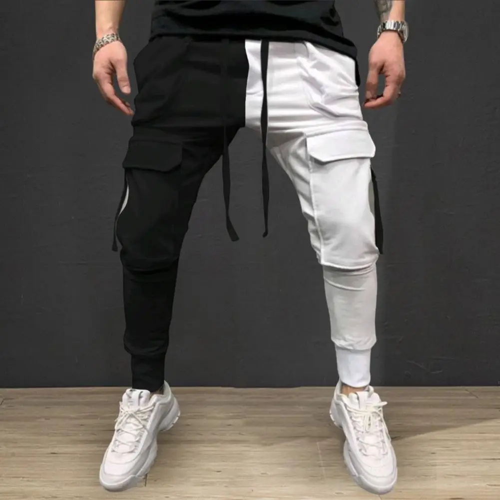 

Casual Sports Trousers Stylish Men's Cargo Pants with Drawstring Waist Multiple Pockets for Daily Sports for Comfortable