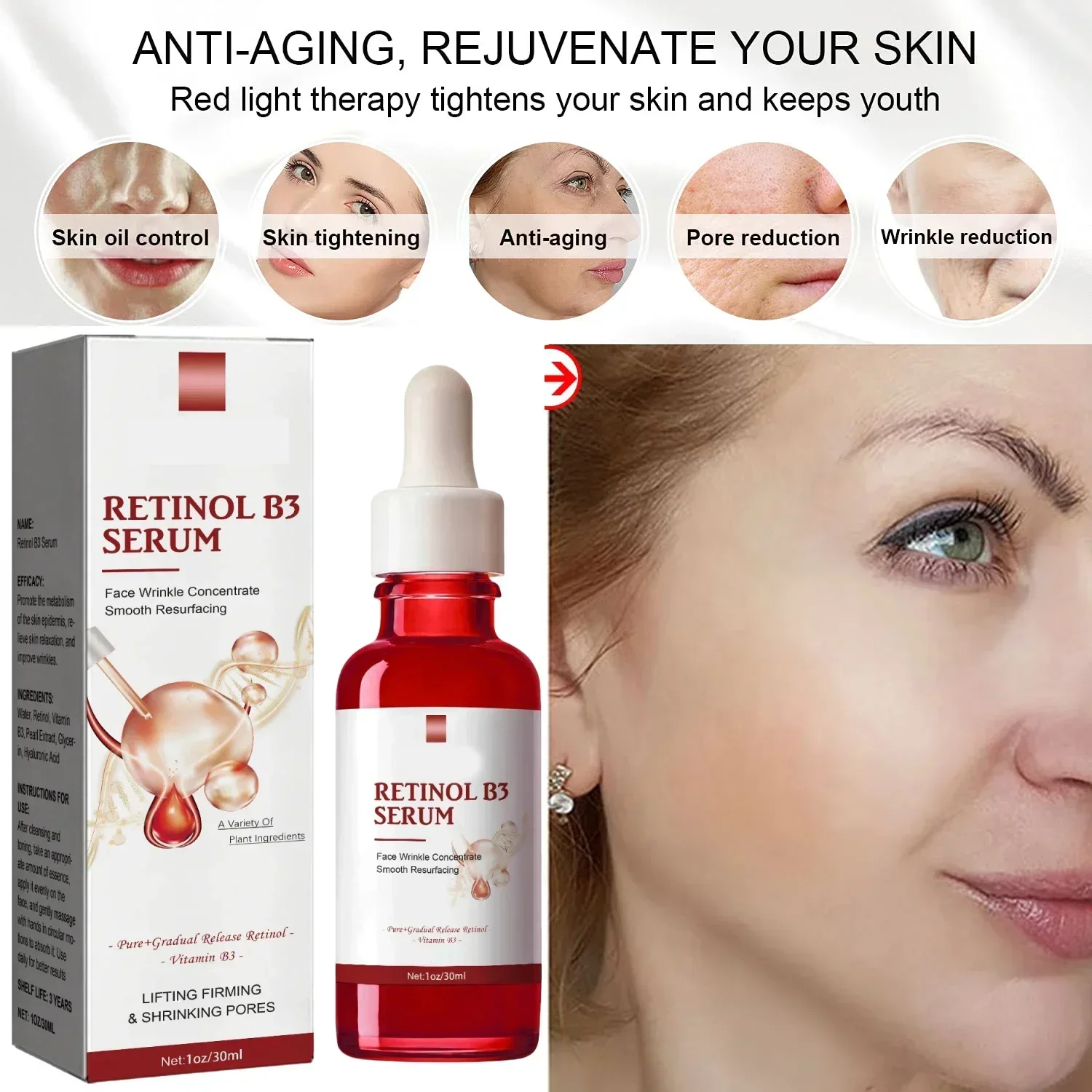 Instant Face Lift Serum Wrinkle Remover Face Serum Face Lifting Firming Essence Smooth Fine Line Moisturizing Skin Care Product