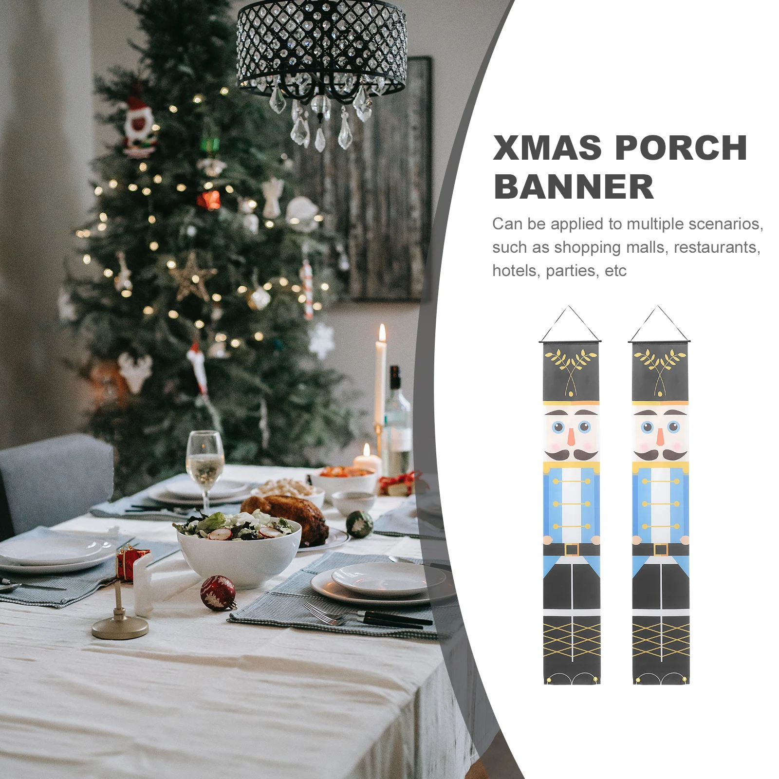 

Nutcracker Couplets Hanging Decorations Porch Signs Banner Front Door Top Holiday Banners for