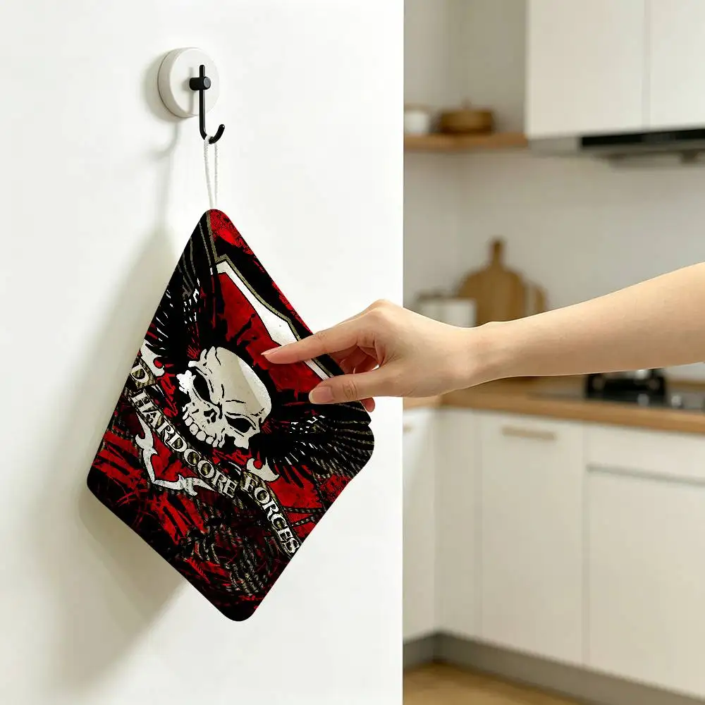 M-Masters Of H-Hardcores Polyester Cotton Hand Wiping Towel with Hanging Loop, Lightweight for Home and Commercial Use