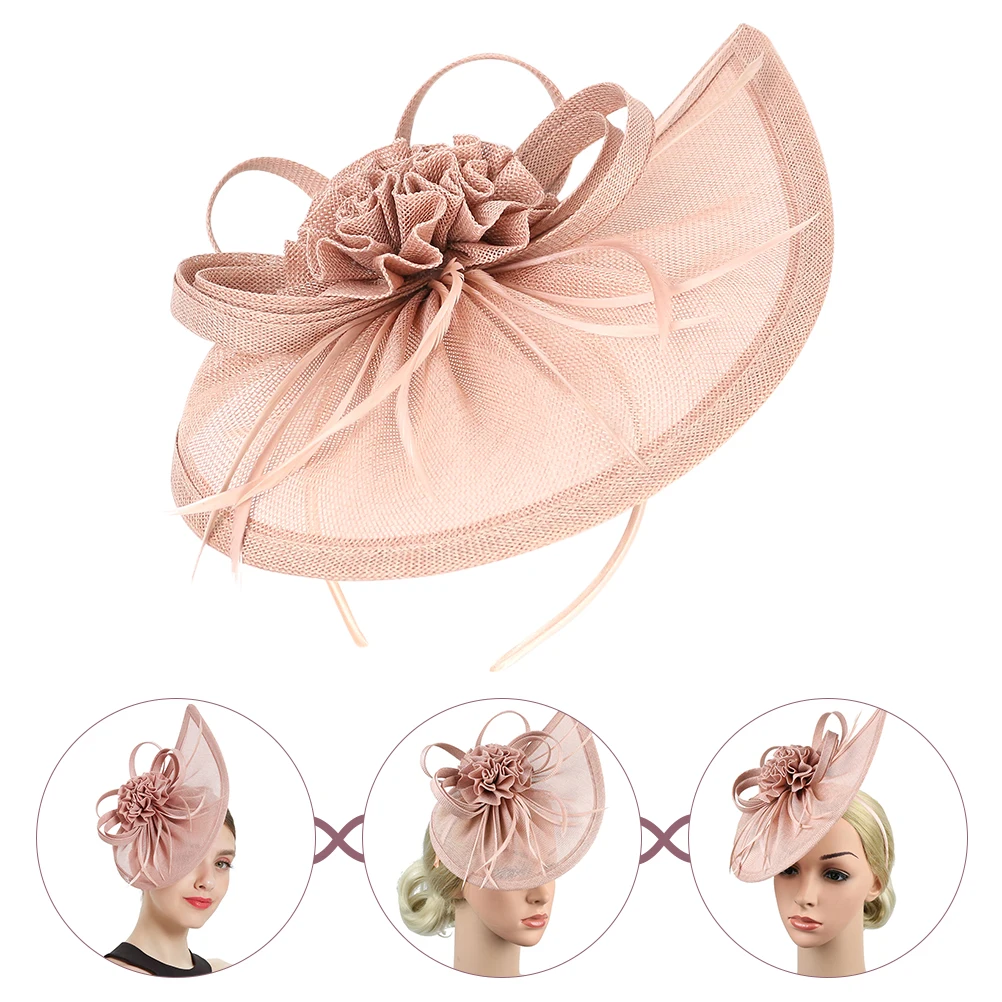 

1pcs Mesh Head Flower Hair Accessories Fashionable Mini Headband for Wedding Party Bridal Fascinator Hat Tops Pink Turquoise