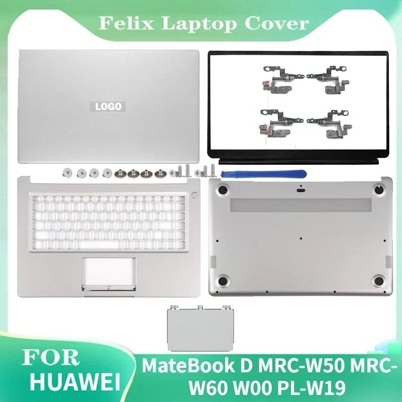 

NEW For HUAWEI MateBook MRC-W50 MRC-W60 W00 PL-W19 W10 Laptop LCD Back Cover Front Bezel Palmrest Cover Bottom Case 15.6"