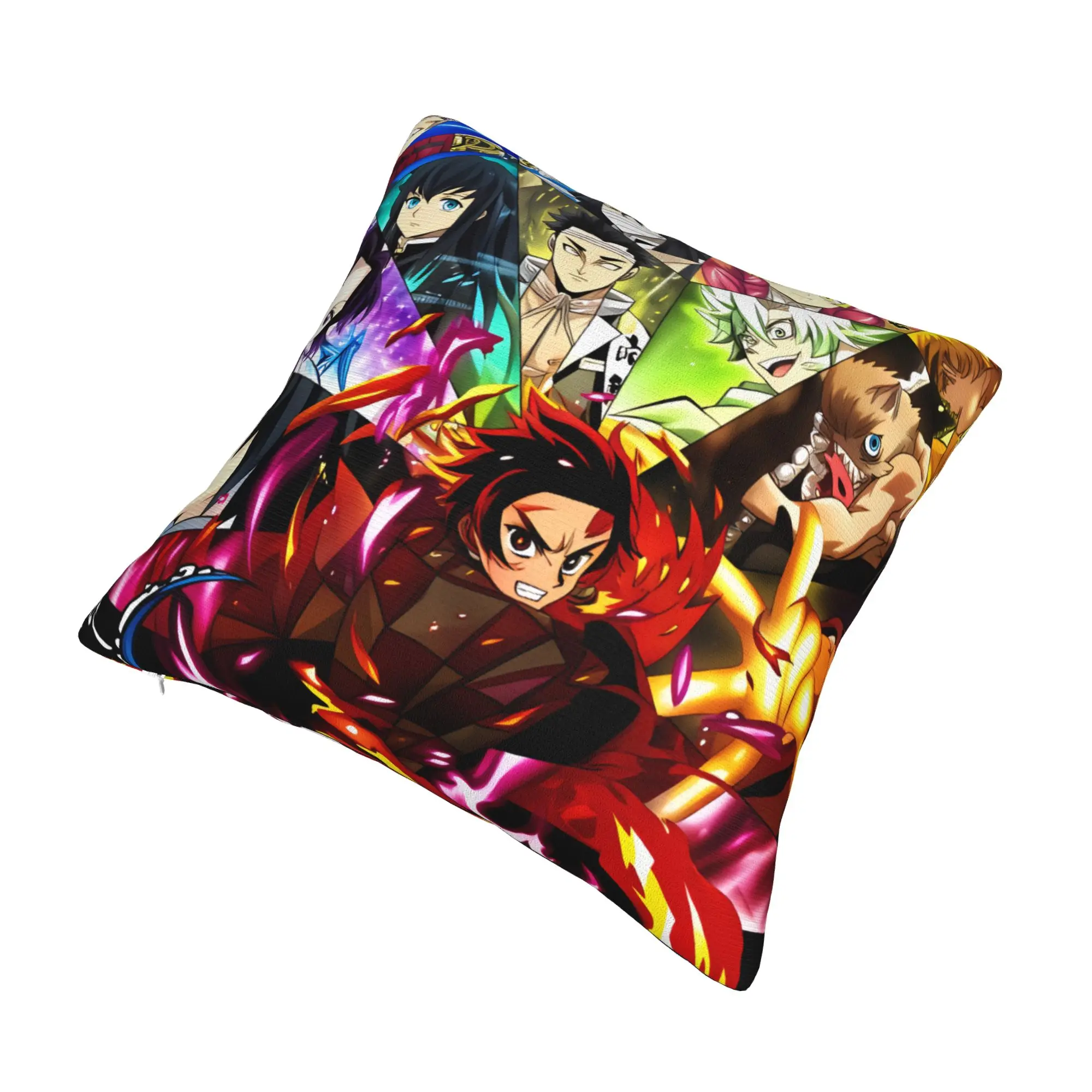 Tanjiro Kamado Demon Slayer Nezuko Kamado  Throw Pillow Case Sofa Zenitsu Agatsuma Nordic Cushion Cover Square Pillowcase