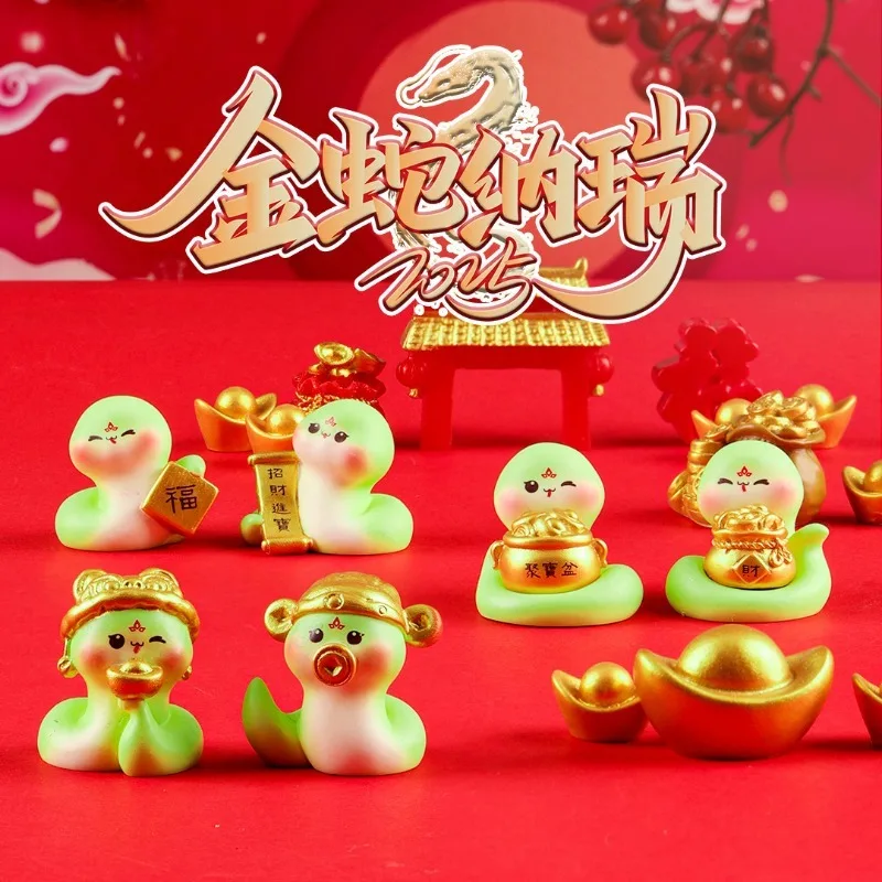 

1Set 6Pcs Spring Festival Desk Decoration 2025 Chinese New Year Gift Ornament Lunar Snake Year Spring Festive Car Ornament