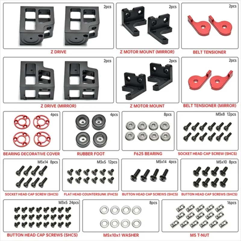 

VORON 2,4 CNC Z Drive Kit аппаратное обеспечение обновление высокая скорость высокая прочность с Z AB Drive инструмент Бесплатное натяжение 3D принтер