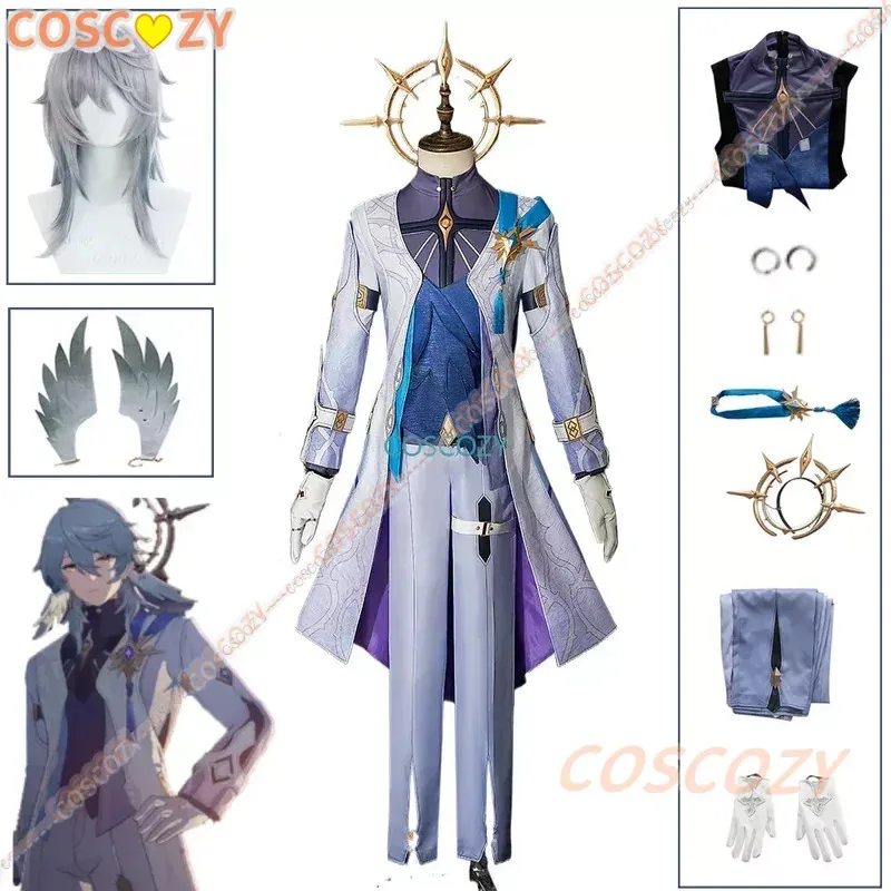 

Sunday Cosplay Game Honkai Star Rail Costume Sunday Party Suit Headwear Wing Wig Cosplay Props for Men Halloween Carnival Comic