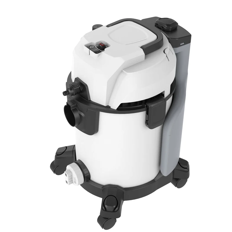 1400w Commercial Wet and Dry Stainless Steel tank Vacuum Cleaner Shop with High Quality Wheel Spray Water with Drainage Hole