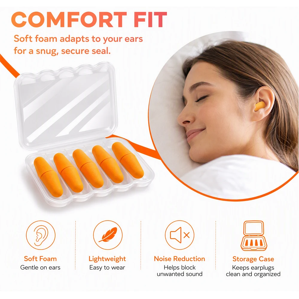 ที่อุดหูโฟม 1/2/5 คู่, ลดเสียง - Sound Dampening Foam บทวิจารณ์และราคา