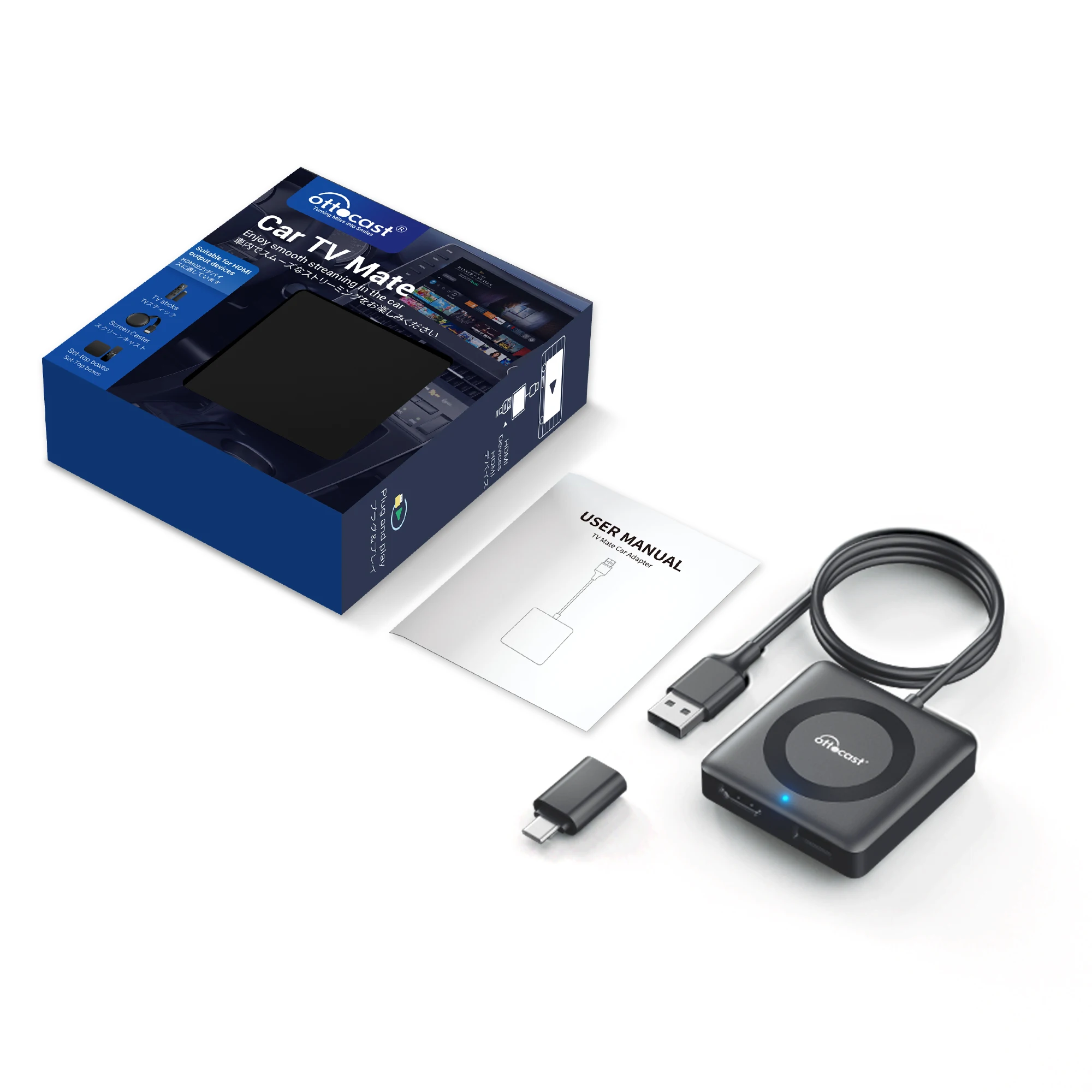 OTTOCAST Car TV Mate C3 Multimedia Adapter Wireless CarPlay