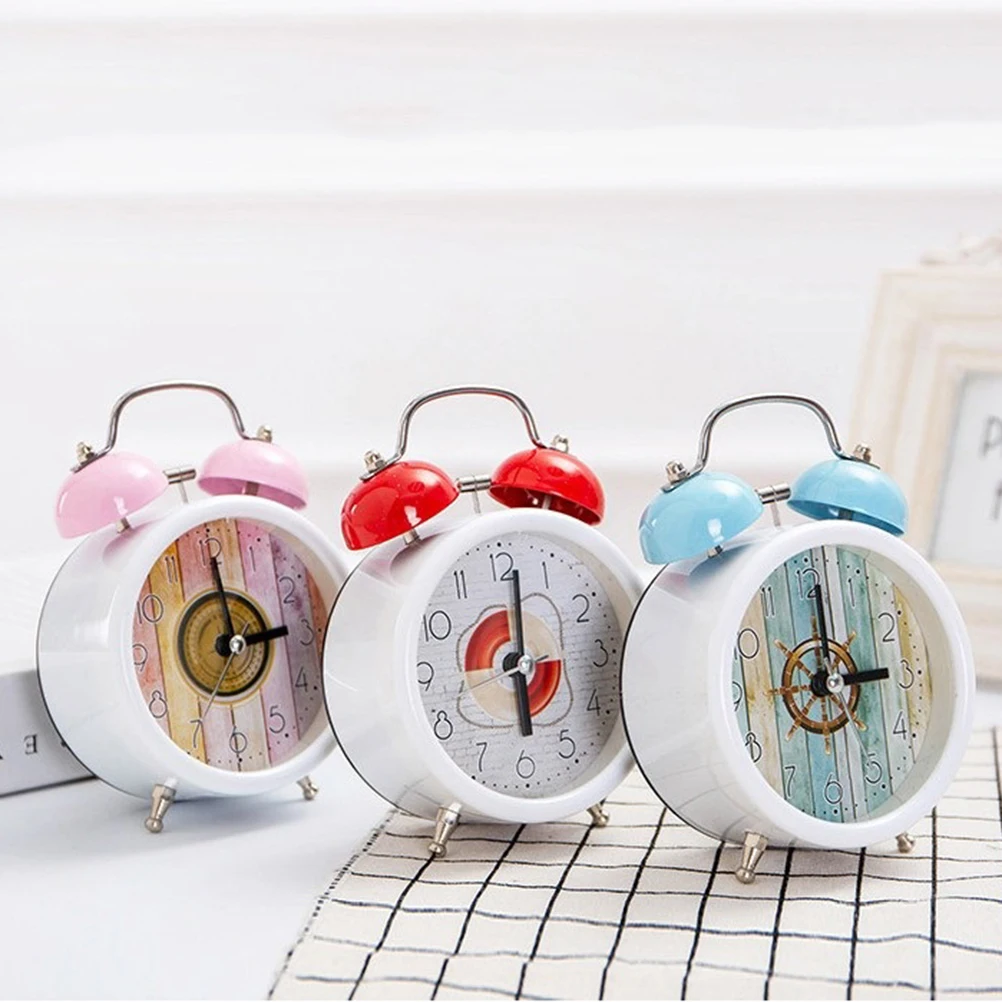 

Creative Cartoon Alarm Clock Kids Round Desktop Premium Material Home Decor Gift Small Wall Clock Reminder