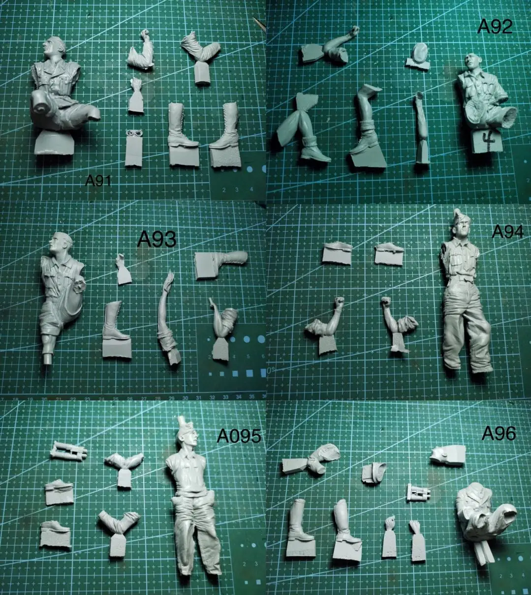 1/16 Model z żywicy figura GK, bez czołgów, 6 figur, niemiecki, niezmontowany i niemalowany zestaw