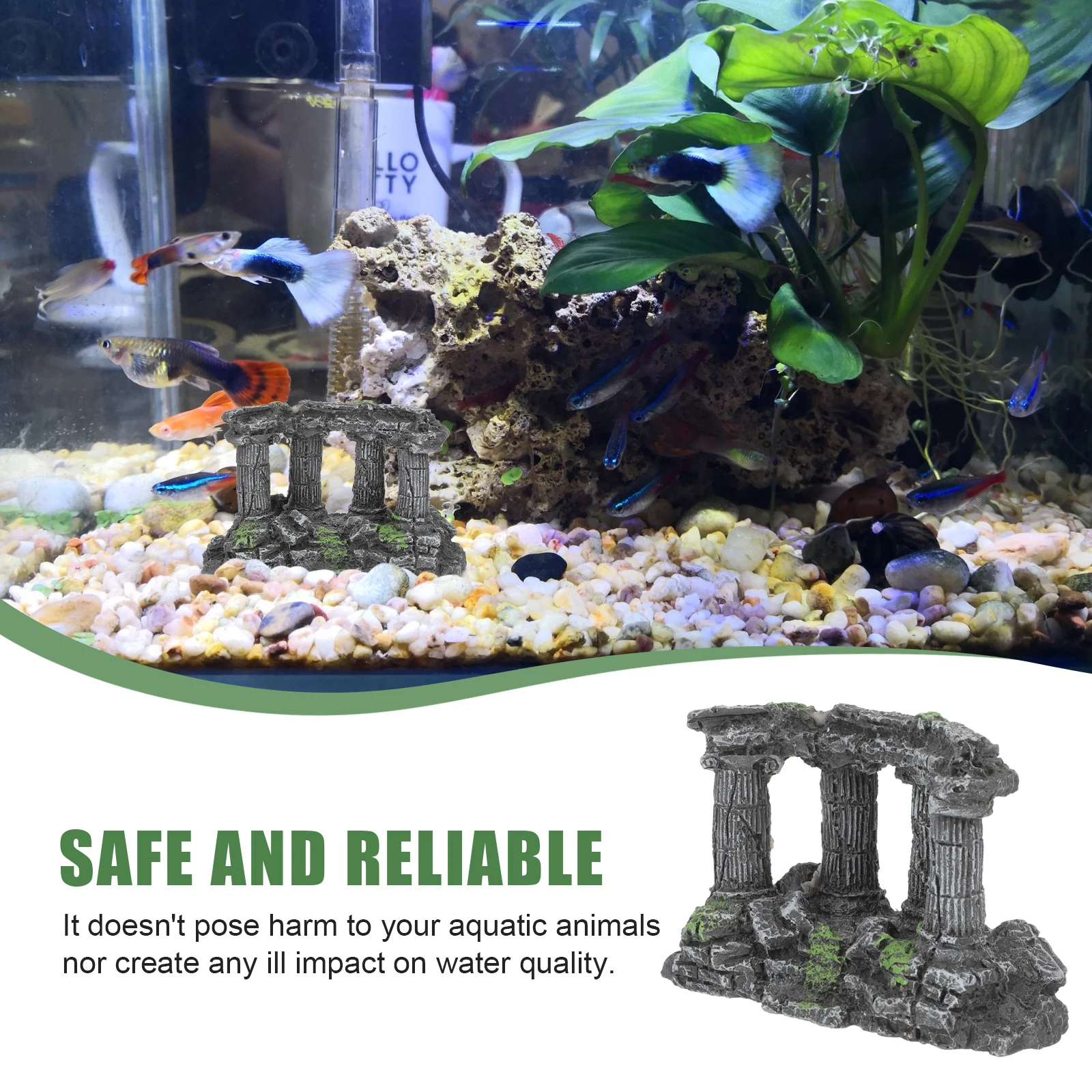

Roman Column Resin Craft Aquarium Landscape Decor Fish Tank Accessories European Style Non Polluting Water Condition