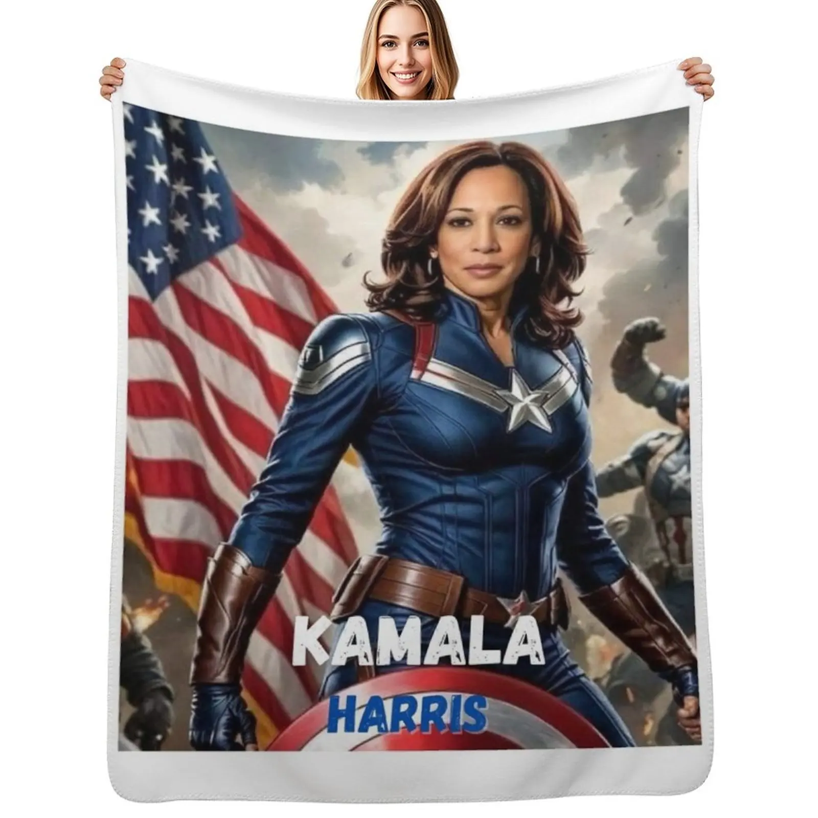 Kamala harris Throw Blanket Picnic Bed Luxury Thicken Custom Hair Hairys Blankets