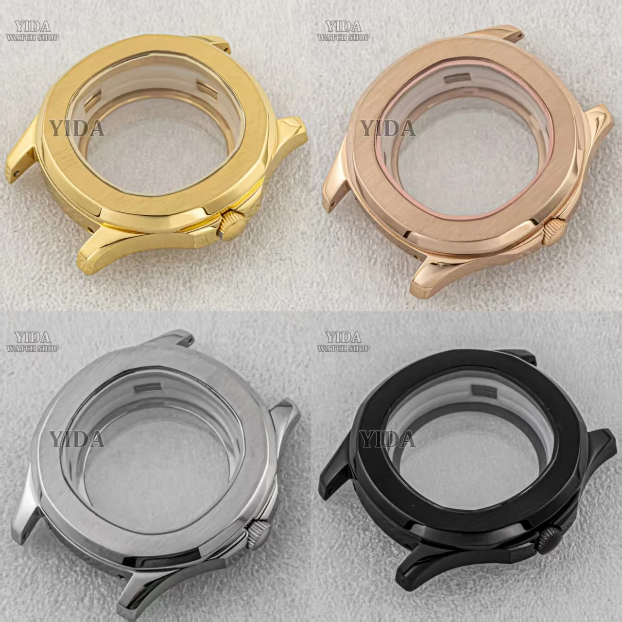 42mm Watch Case Sapphire Crystal 316L Stainless Steel 10ATM Waterproof Case for AQUANAUT Nautilus NH35 NH36 Mechanical Movement