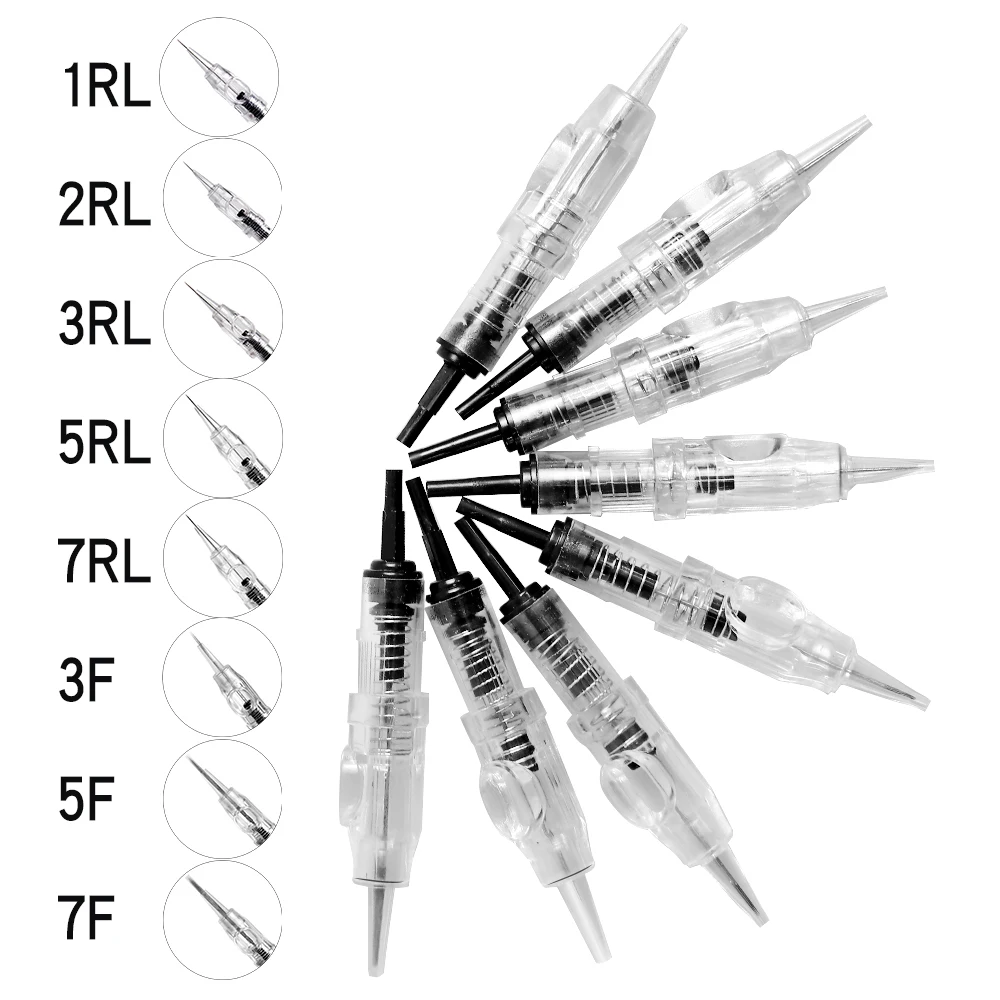 10/20/50/100Pcs Eyebrow Tattoo Needles 1RL/2RL/3RL/5RL/7RL/3F Tattoo Lips Machine Sterilized Microblading Permanent Makeup Pen