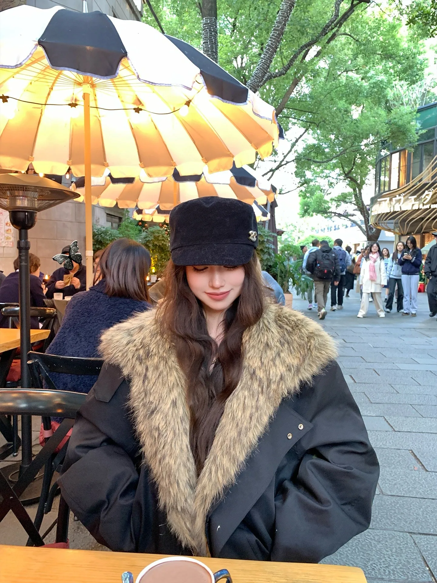 

Повседневное свободное пальто из хлопка с меховой отделкой, цвет миндального печенья, с эко-кожаными элементами, весна-осень-зима, женское