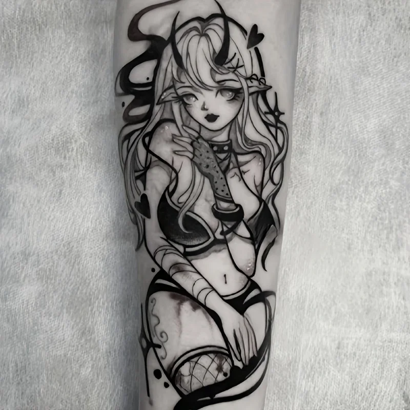 

6 large herbal tattoo stickers, waterproof and wear-resistant, with realistic effects, for temporary tattooing