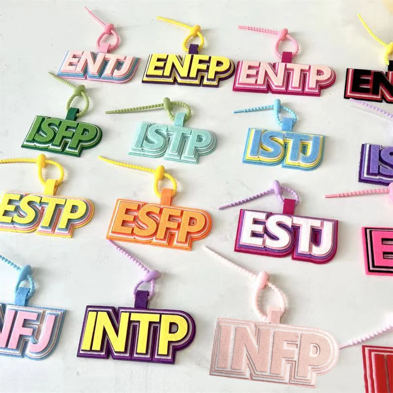 MBTI Character Sixteen Personality Letters Pendant Non-woven Keychain Creative Small Charms Bag Accessories