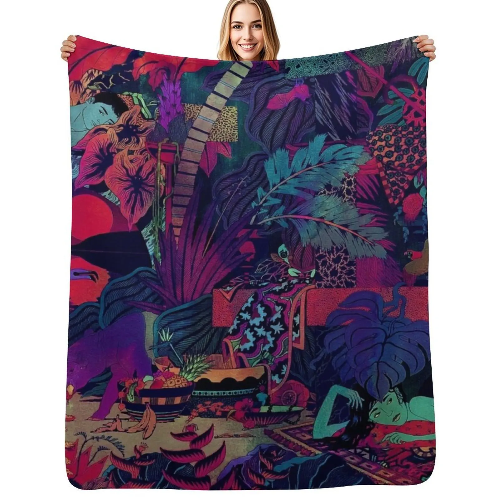 

Glass Animals Throw Blanket christmas gifts Hair Vintage Decorative Sofa Blanket