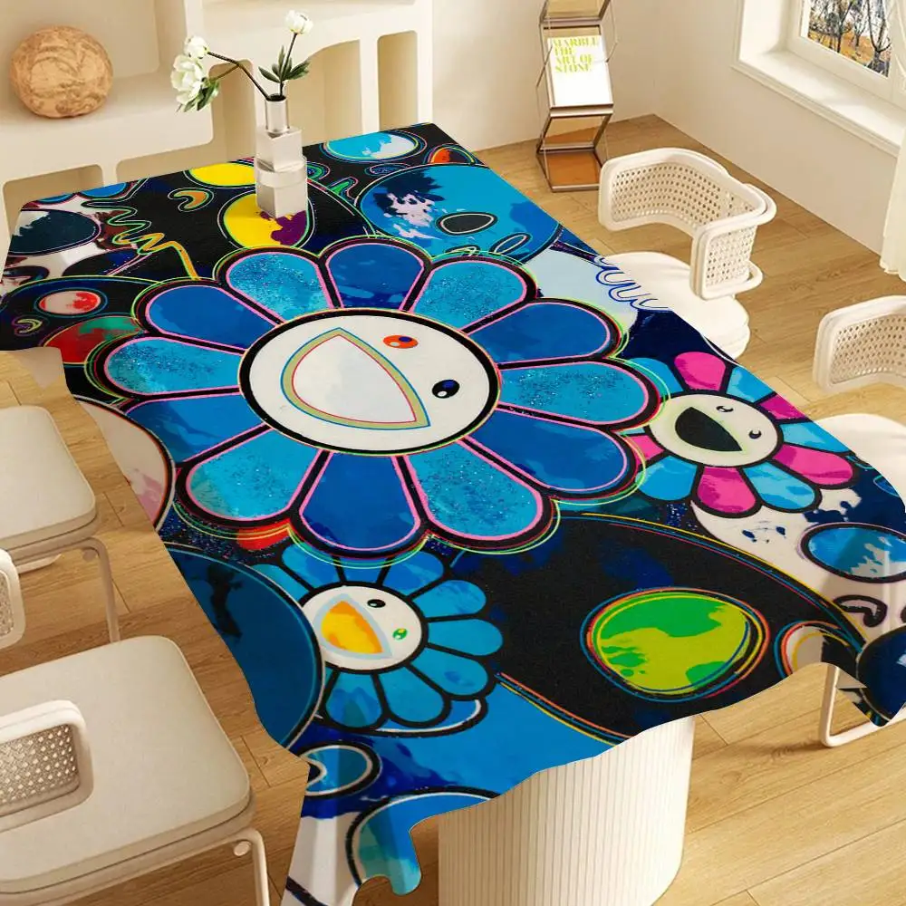 Art Floweres Table Cloth Rectangular Stain Tablecloth Oilcloth Mantel Mesa Impermeable Tablecloth Decoration