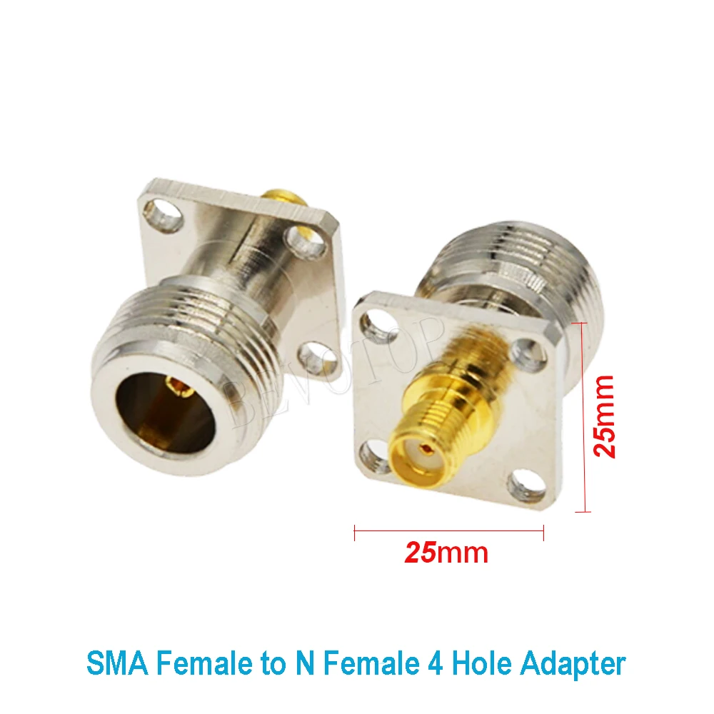 10PCS/lot SMA Female Jack to N Female Jack 4Holes Panel Mount Connector Adapter for WiFi Radio Antenna N to SMA Wholesales