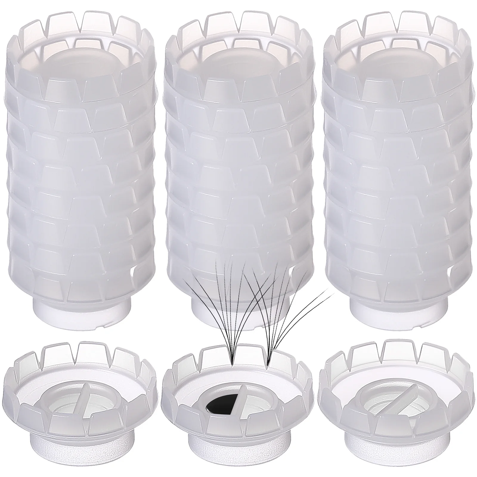 

100Pcs Grafting Eyelash Cup Waterproof Reusable Durable Easy Professional Home Use Blossom Flowering