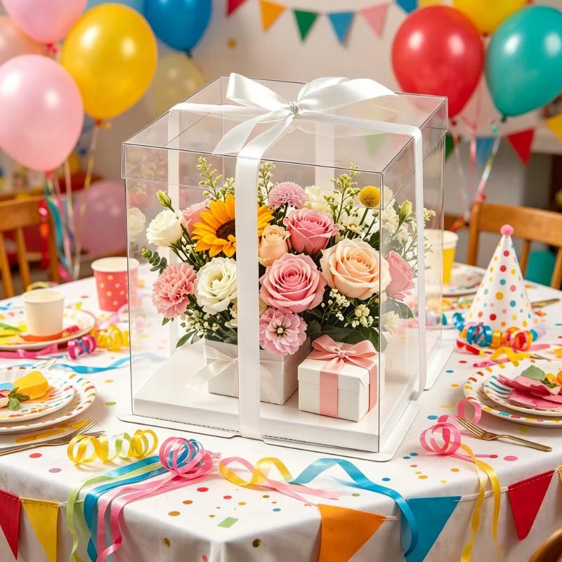 Transparent Cake Boxs Large Gifts Packaging Gifts Box Packing Supplies Bakery Wrapping Boxes Wedding Birthday Party Supplies