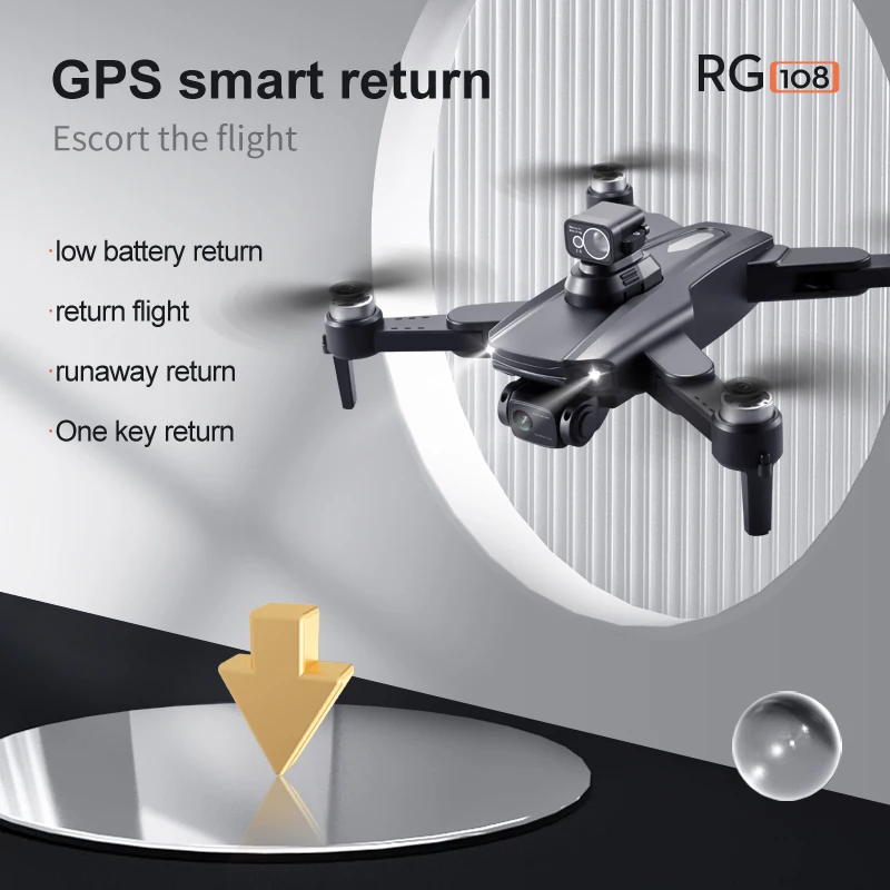 RG108 PRO GPS Drone 8K Professional Dual HD Camera FPV 1200m Aerial Photography Brushless Motor Foldable Quadcopter Toys Gift