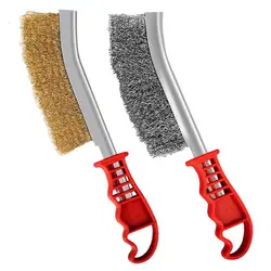 Spazzola metallica in acciaio inossidabile con manico spazzola metallica penzolante ad alta densità con setole metalliche cucina Scrubber salvaspazio gadget