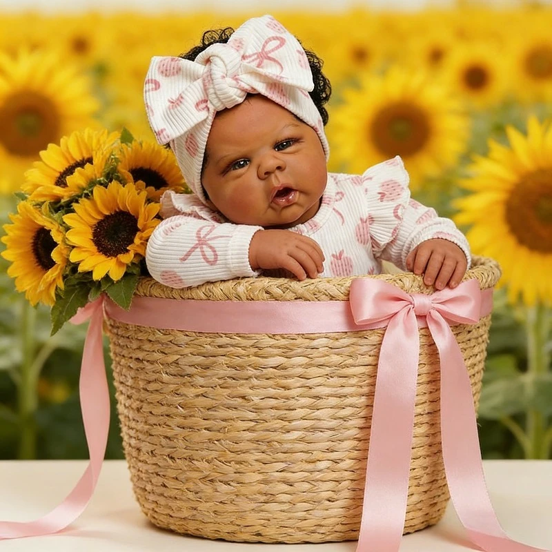 50cm完成人形 リボーンドール グンチ ソフトボディ 手植えの髪 手描きの3D肌 血管が見える