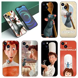 Disney Ratatouille Remy Black Silicone Phone Case For Apple iPhone 12 13 Mini 11 14 15 Pro Max 7 8 Plus X XR XS SE 2020 2022