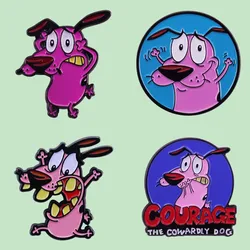 Superior Quality Courage Timid Dog Animal Enamel Pins Brooch Collecting Cartoon Lapel Badges Backpack Jewelry Gifts for Friends