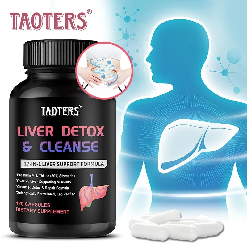 Taoters Liver Detox Liver Cleansing and Detoxifying Support Supplement-Help Strengthen and Repair The Liver and Improve Immunity