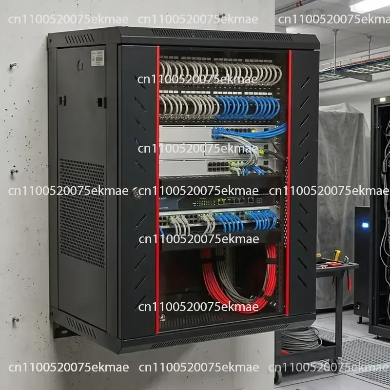 15U Wall-mounted Network Cabinet 19-inch Server Rack 600 * 600 Data Wall Cabinet, Telecom Cabinet, Glass Door Cabinet 12U 16U