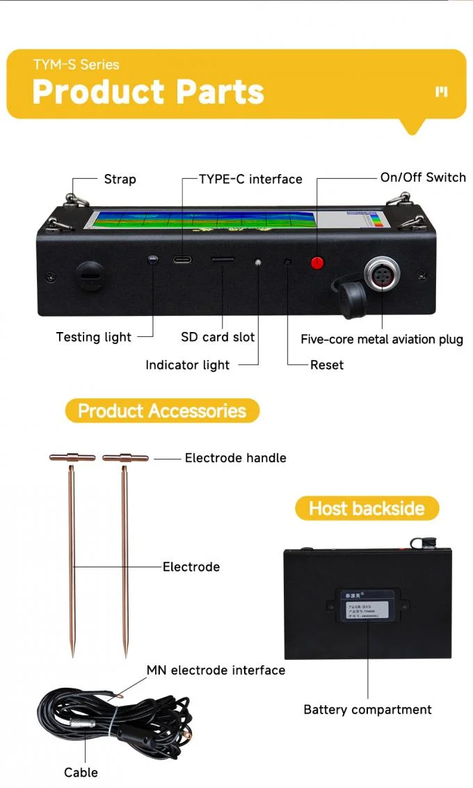 

Factory TYM-S Series Borehole Well Water Detection Machine 200m Groundwater Finder Underground Water Detector